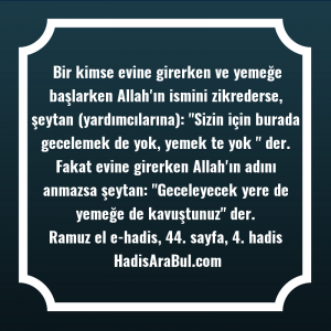   Bir kimse evine girerken ve ... hadisi şerifi