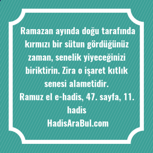   Ramazan ayında doğu tarafında kırmızı ... hadisinin tamamı