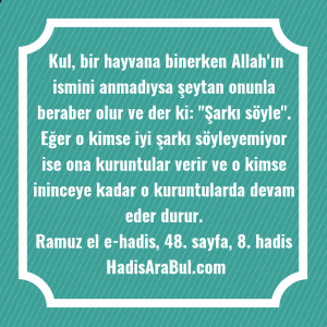   Kul, bir hayvana binerken Allah'ın ... hadisi şerifi