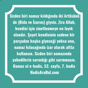   Sizden biri namaz kıldığında iki ... hadisi şerifi