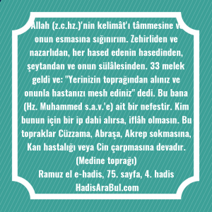   Allah (z.c.hz.)'nin kelimât'ı tâmmesine ve ... ile başlayan hadis