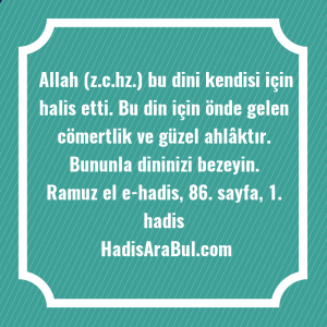   Allah (z.c.hz.) bu dini kendisi ... ile başlayan hadis