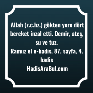   Allah (z.c.hz.) gökten yere dört ... hadisi şerifi