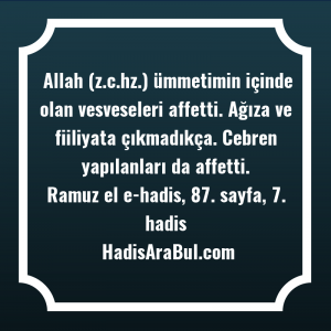   Allah (z.c.hz.) ümmetimin içinde olan ... hadisinin tamamı