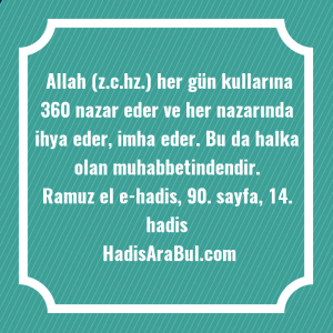   Allah (z.c.hz.) her gün kullarına ... hadisi