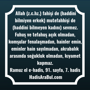   Allah (z.c.hz.) fahişi de (haddini ... hadisi şerifi