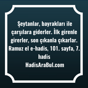   Şeytanlar, bayrakları ile çarşılara giderler. ... hadisinin tamamı