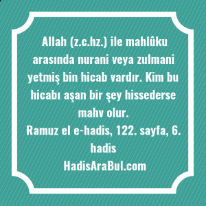   Allah (z.c.hz.) ile mahlûku arasında ... hadisi şerifi