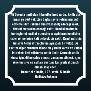   Âli Davud'a nazil olan hikmette ... hadisi şerifi