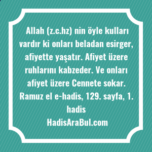   Allah (z.c.hz) nin öyle kulları ... hadisi