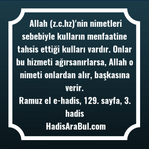   Allah (z.c.hz)'nin nimetleri sebebiyle kulların ... hadisi