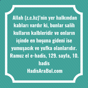   Allah (z.c.hz)'nin yer halkından kabları ... hadisinin tamamı