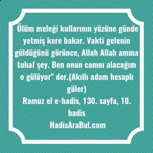 Ölüm meleği kullarının yüzüne günde ... hadisi