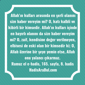   Allah'ın kulları arasında en şerli ... ile başlayan hadis