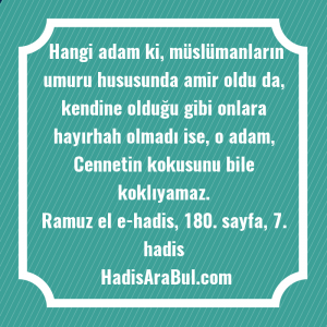   Hangi adam ki, müslümanların umuru ... ile başlayan hadis